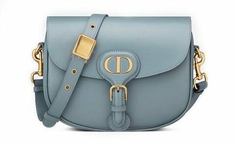 Сумка Dior Bobby, модель среднего формата голубой