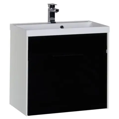 Aquanet 180001 Компл.2 - Тумба Латина 70 цв.белый (фасад черный) 1 ящ. (180001)