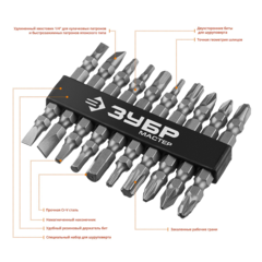 ЗУБР МХ-10, 10 шт, двусторонние длинные биты (26089-H10)