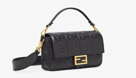 Сумка из кожи Fendi Baguette черный