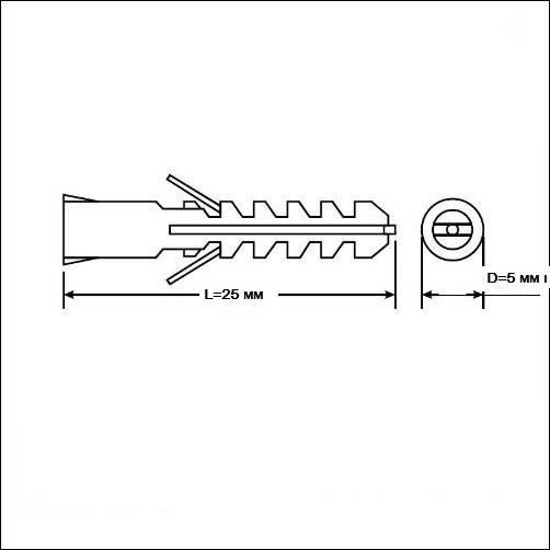 Дюбель гвоздь чертеж