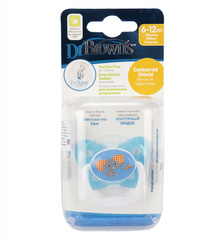 Пустышка PreVent БАБОЧКА, 6-12 месяцев, с крышкой, для мальчиков (стандарт)