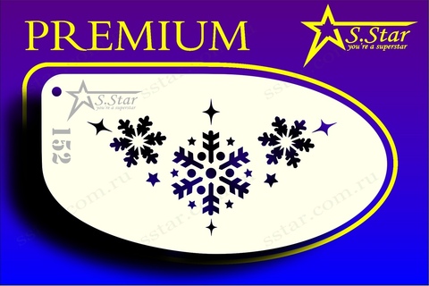 Трафарет для аквагрима S.STAR 152 снежинки