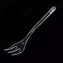 Набор мини-вилочек пластиковых 10см, прозрачные 10 шт.