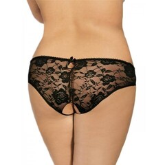 Трусики кружевные с завязками, черные, 3XL-4XL