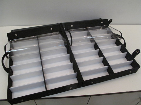 Чемодан раскладной для транспортировки, хранения и демонстрации оправ (малый) (8х2)х2 на 32 шт.