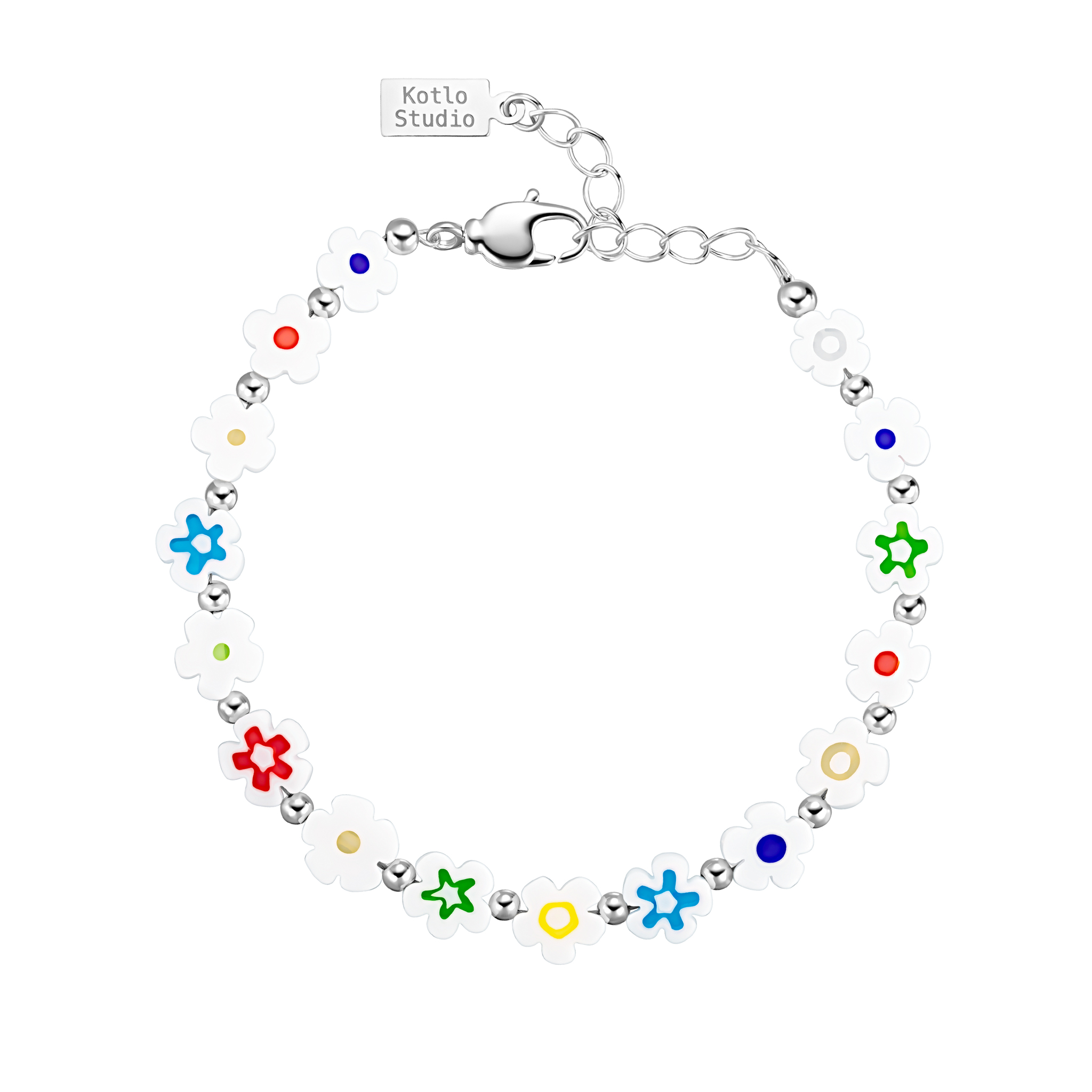 

Браслет Flower Power White Silver Bracelet
