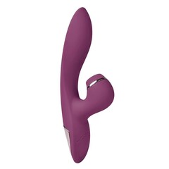 Сливовый вибратор-кролик с вакуумной стимуляцией 5’’ Silicone Suction Kiss - 20,3 см. - 