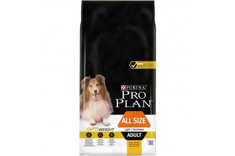 Сухой корм Purina Pro Plan для склонных к избыточному весу или стерилизованных собак всех пород, курица с рисом,  14 кг