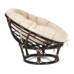 Кресло из натурального ротанга «Папасан» (Papasan 23/01) без подушки (Antique brown (античный чёрно-коричневый)