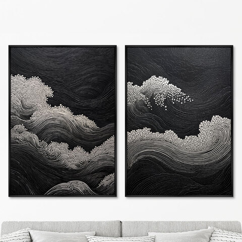 ArtNoMore - Набор из 2-х репродукций картин на холсте Restless ocean, 2024г.