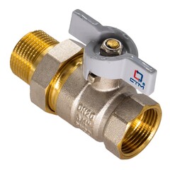 67-0-333 Кран латунный, Стандарт, с накидной гайкой (американка), бабочка, 3/4