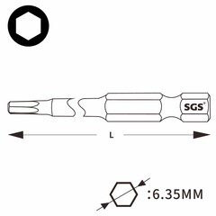 Бита шестигранная HEX 2,0 х110мм S2 1шт SGS 63110-H2.0