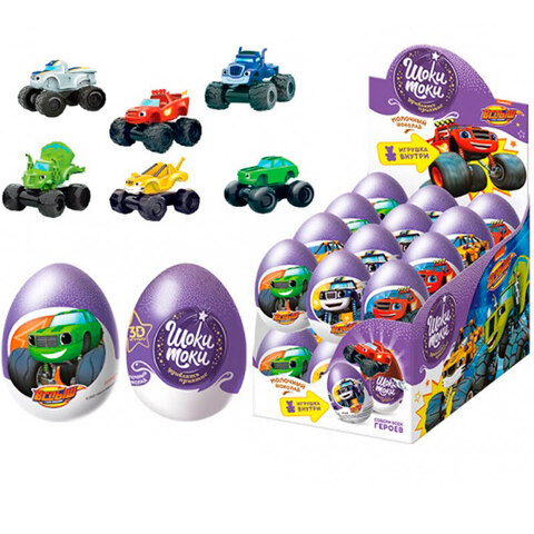 ВСПЫШ ШОКИ ТОКИ Шоколадное яйцо с игрушкой 1кор*6бл*24шт, 20гр