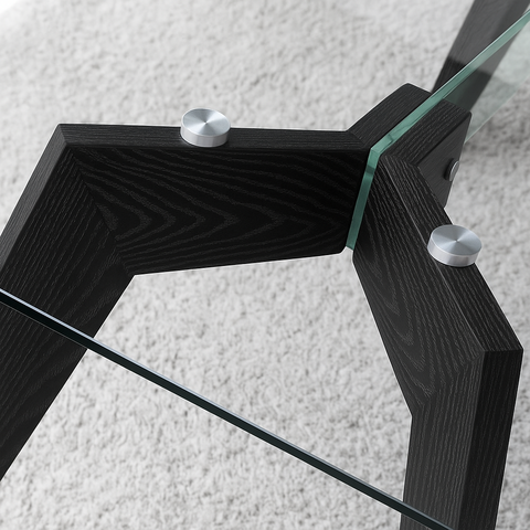 Дизайнерский стол STRIPE GLASS black