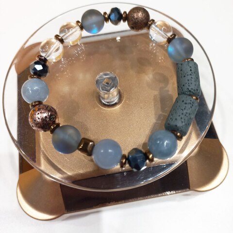 Браслет синий опал и ангелит