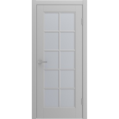 Межкомнатная дверь Аура светло-серая эмаль со стеклом