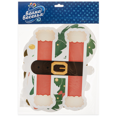 Гирлянда-Флажки, С Новым Годом, (микс дизайнов), Металлик, 1 шт.