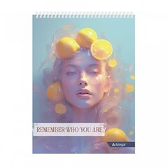 
          Скетчбук А5 50л., "Девушка с апельсинами", 160 г/м2, Alingar, гребень, мелованный картон, жёсткая подложка, офсет