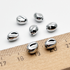 Бусина, цвет серебро (родий), размер 7,7*5,8 мм, цена за 1 шт