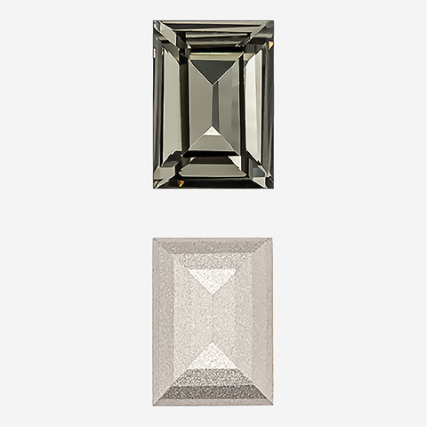 Кристалл Прямоугольник (Step Cut Fancy Stone), оттенок "Черный Бриллиант"/"Black Diamond", 14*10мм