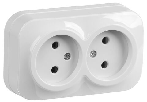 GLORY Роз. 2-я без з/к/ш о/у 10А РС22-2-ХБ белый IEK