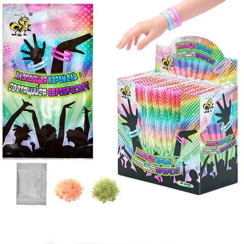 Карамель хлопающая Светящийся Евробраслет 1кор*12бл*36шт, 1гр