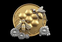 Силиконовый молд № 572 медальон Пчелы