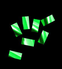 Конфетти фольга, Прямоугольник, Зеленый, 1*2см, 100г.
