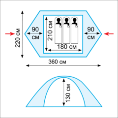 Туристическая палатка Tramp Nishe 3 (V2) (3 местная)
