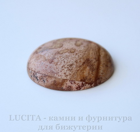 Кабошон круглый Яшма Пейзажная 35х9 мм №16 ()