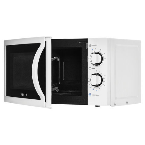 Микроволновая печь VEKTA MS720BHW, объем 20 л, мощность 700 Вт, механическое управение, таймер, белая, MCO00053771