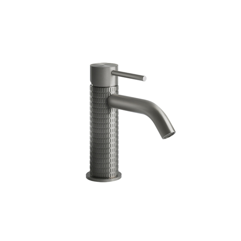 Gessi 316 Смеситель для раковины на 1 отверстие, без донного клапана, излив 123мм, цвет: steel brushed 54202#239