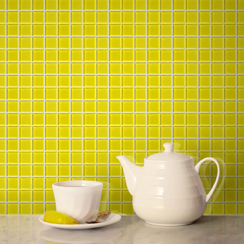 A-051 Стеклянная мозаика Natural Color palette желтый квадрат глянцевый