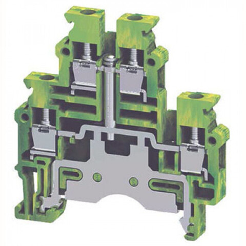 Клемма заземления на DIN-рейку с винтовыми зажимами для проводника до 4 мм.кв.