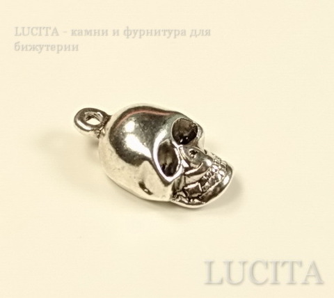 Подвеска "Череп" (цвет - античное серебро) 20х11 мм ()