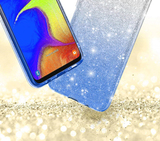 Силиконовый чехол Rainbow блестящий с градиентом для Samsung Galaxy M40s (Голубой)