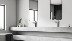 Смеситель для умывальника кнопочный, монолитный  высокий, LEMARK PROJECT- LM4679C