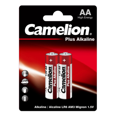 Батарейки Camelion Plus Alkaline BL2 AA/LR6 (LR6-BP2, 1.5В) 2шт/уп