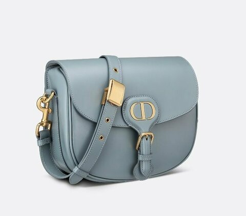Сумка Dior Bobby, модель среднего формата голубой