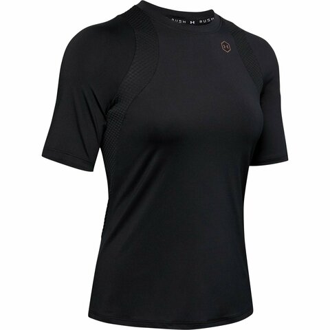 Женская теннисная футболка Under Armour Women's UA RUSH Short Sleeve - black