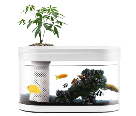 Акваферма 10 л (фильтр, крышка, грунт) Geometry Fish Tank Aquaponics Ecosystem (HF-JHYG001)