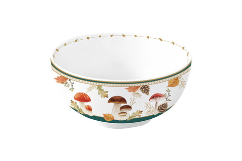 Пиала 12х6см 300мл Easy Life Autumn Breeze Грибы и листья белая