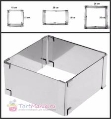 Форма для выпечки квадратная раздвижная от 15 до 28 см.