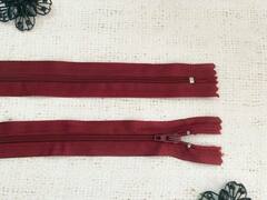 Молния брючная спираль, автомат, L 19 см, Т3, н/р, бордовый