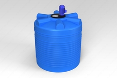 Емкость пищевая в обрешетке ЭкоПром ЭВЛ с турбинной мешалкой 1000 л. вертикальная (116x116x145см;синий) - арт.555714