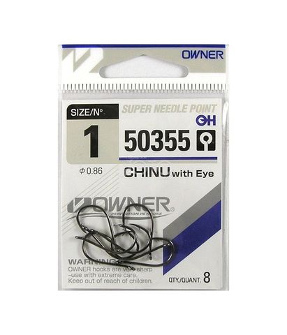 50355 № 1 Крючки Owner Chinu with Eye/ продажа от 5 уп.