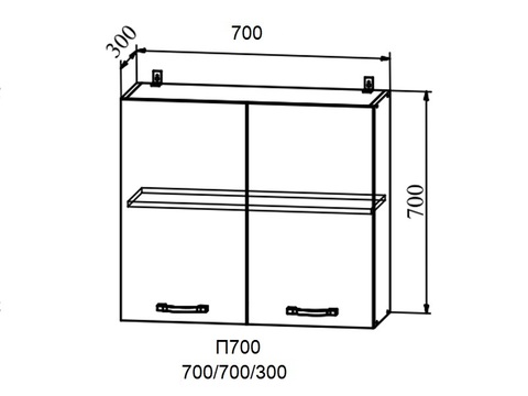 ШКАФ ВЕРХНИЙ П 700 ОЛИВА