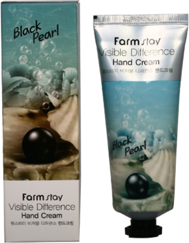 Farmstay visible differerce hand cream black pearl Крем для рук с экстрактом черного жемчуга