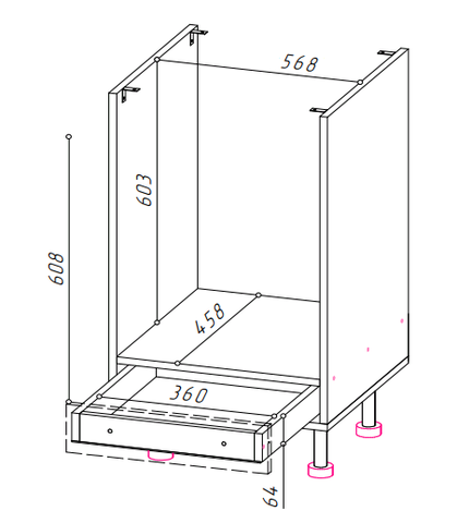YourHouse Стол под духовой шкаф СД-600